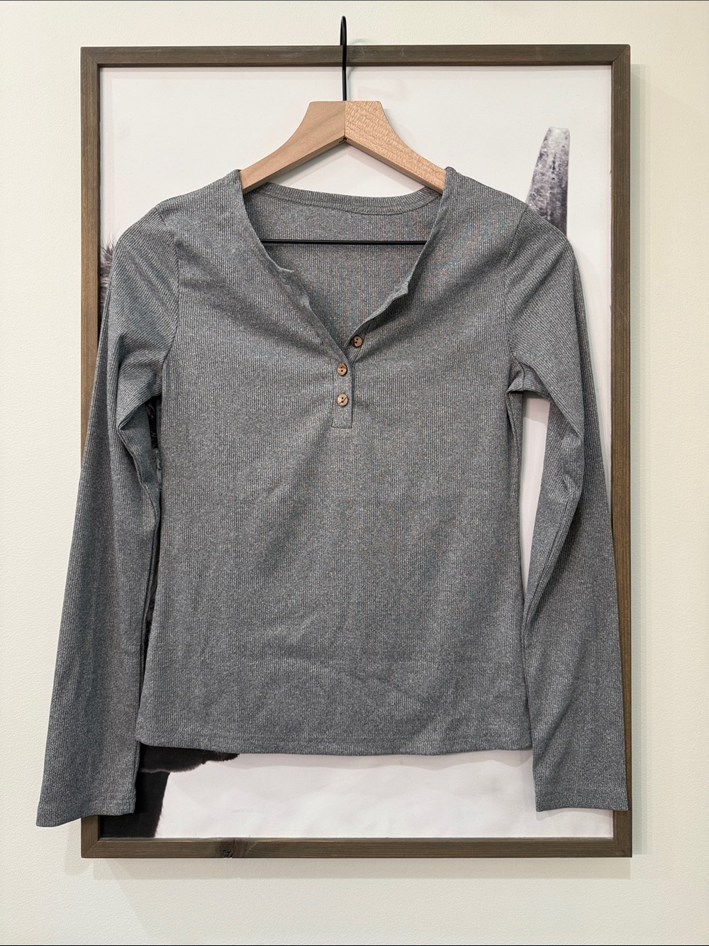 🩶 Lightweight Long Sleeve Henley Style Shirt
